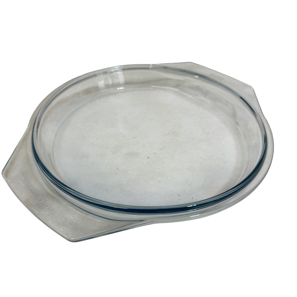 Marinex Round Glass Blue Tint Baking Dish Pie Plate Ovenware Made in Brazil M07